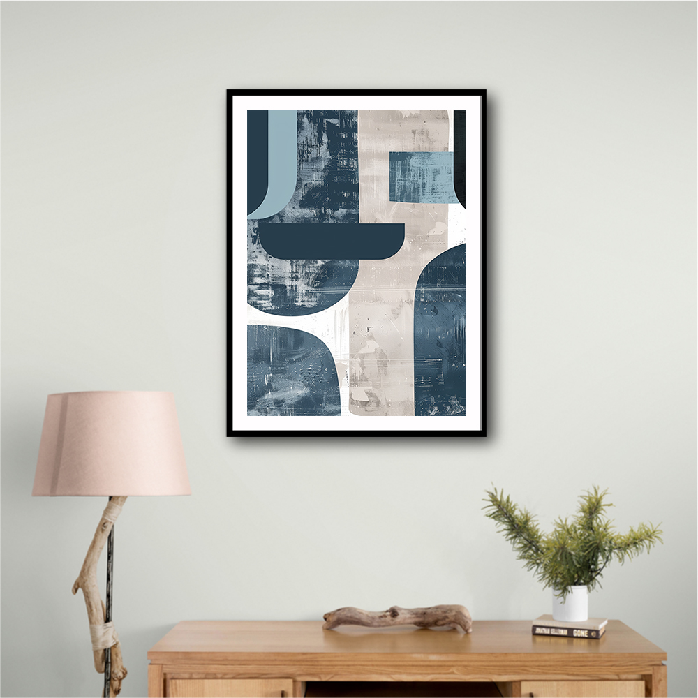 Minimalist Boho Shapes Dusty Blue 1