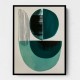 Midcentury Teal Geometric Shapes 1