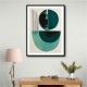 Midcentury Teal Geometric Shapes 1