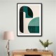 Midcentury Teal Geometric Shapes 2
