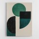 Midcentury Teal Geometric Shapes 3