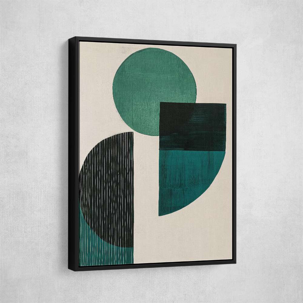 Midcentury Teal Geometric Shapes 3
