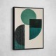 Midcentury Teal Geometric Shapes 3