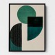 Midcentury Teal Geometric Shapes 3