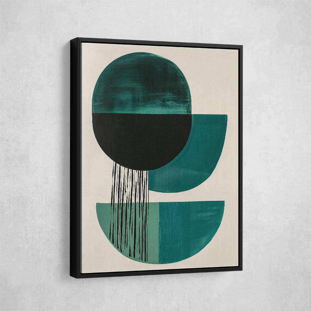 Midcentury Teal Geometric Shapes 5