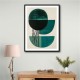 Midcentury Teal Geometric Shapes 5