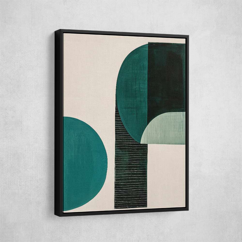 Midcentury Teal Geometric Shapes 7