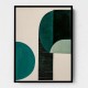 Midcentury Teal Geometric Shapes 7