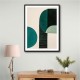 Midcentury Teal Geometric Shapes 7