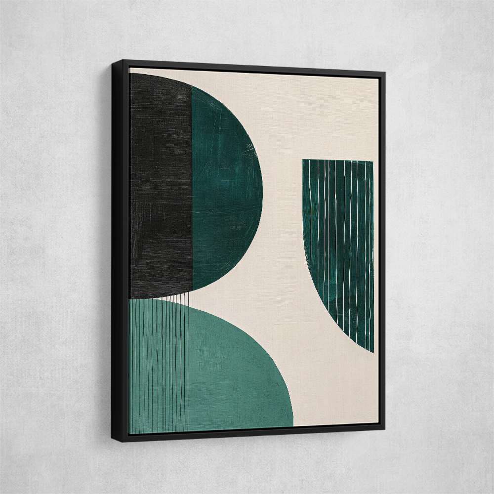 Midcentury Teal Geometric Shapes 8