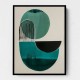 Midcentury Teal Geometric Shapes 9
