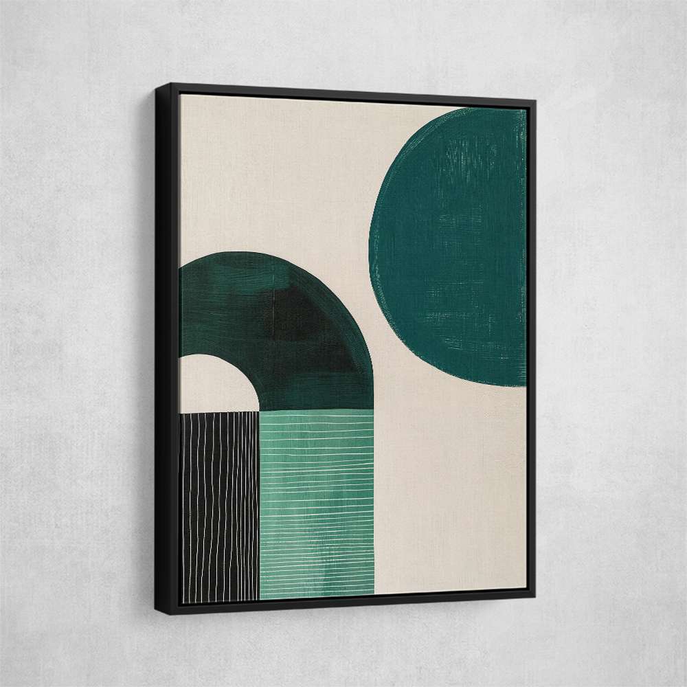 Midcentury Teal Geometric Shapes 10