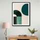 Midcentury Teal Geometric Shapes 10
