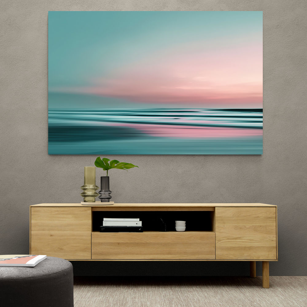 A calming serene seascape with soft pastel colors 1