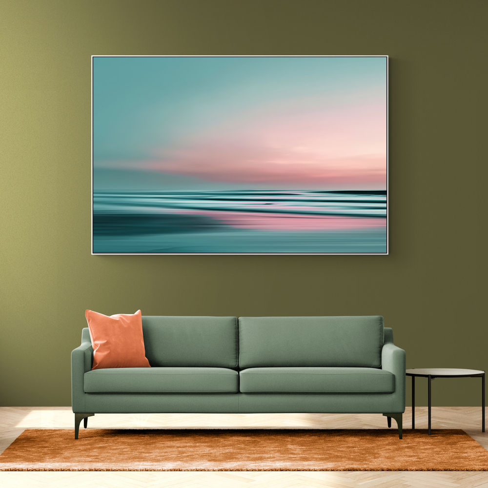 A calming serene seascape with soft pastel colors 1