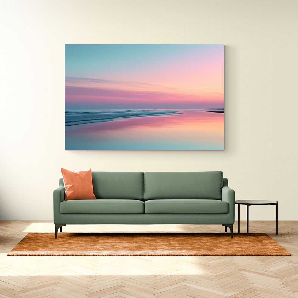 A calming serene seascape with soft pastel colors 4