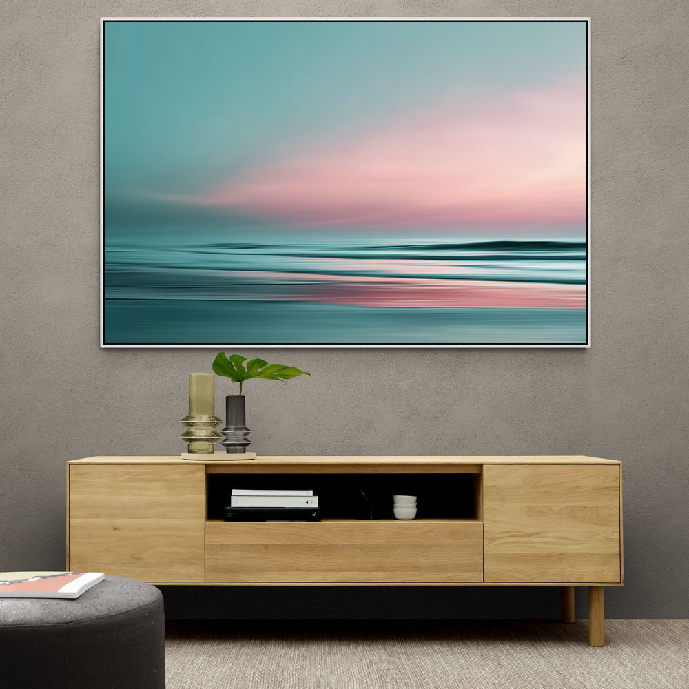 A calming serene seascape with soft pastel colors 8