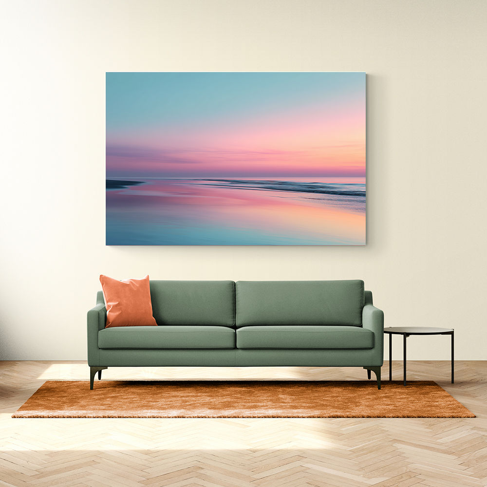 A calming serene seascape with soft pastel colors 13
