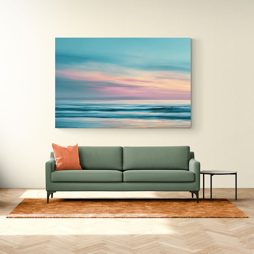 A calming serene seascape with soft pastel colors 15