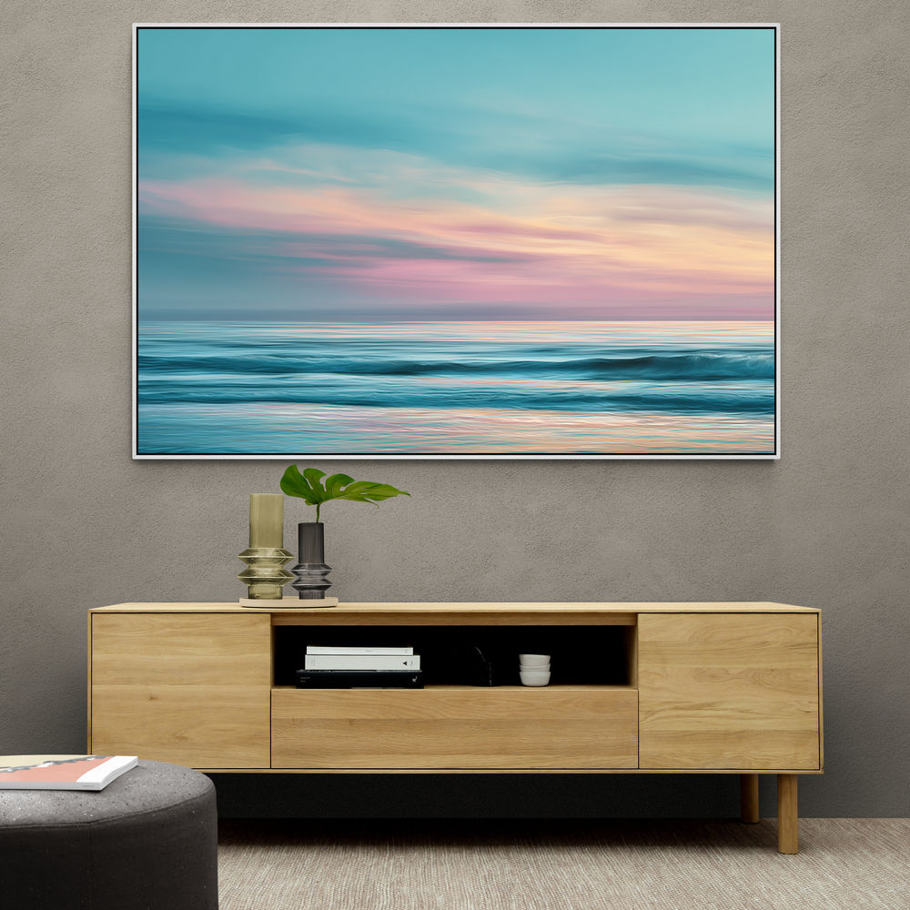 A calming serene seascape with soft pastel colors 15