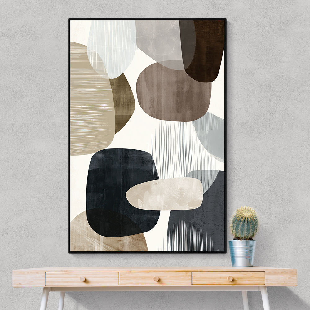 Minimalist Abstract Collage With Overlapping Organic Shapes 17