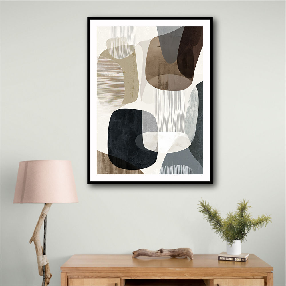 Minimalist Abstract Collage With Overlapping Organic Shapes 29