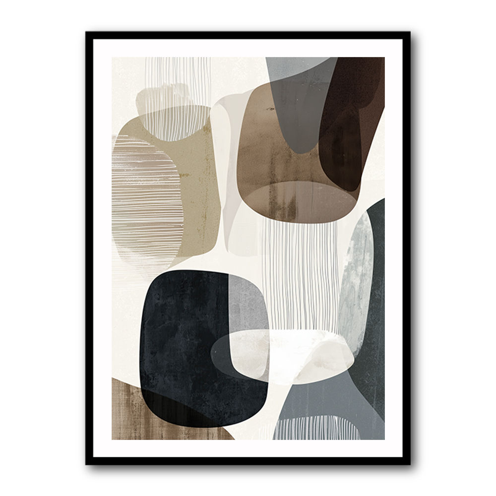 Minimalist Abstract Collage With Overlapping Organic Shapes 29