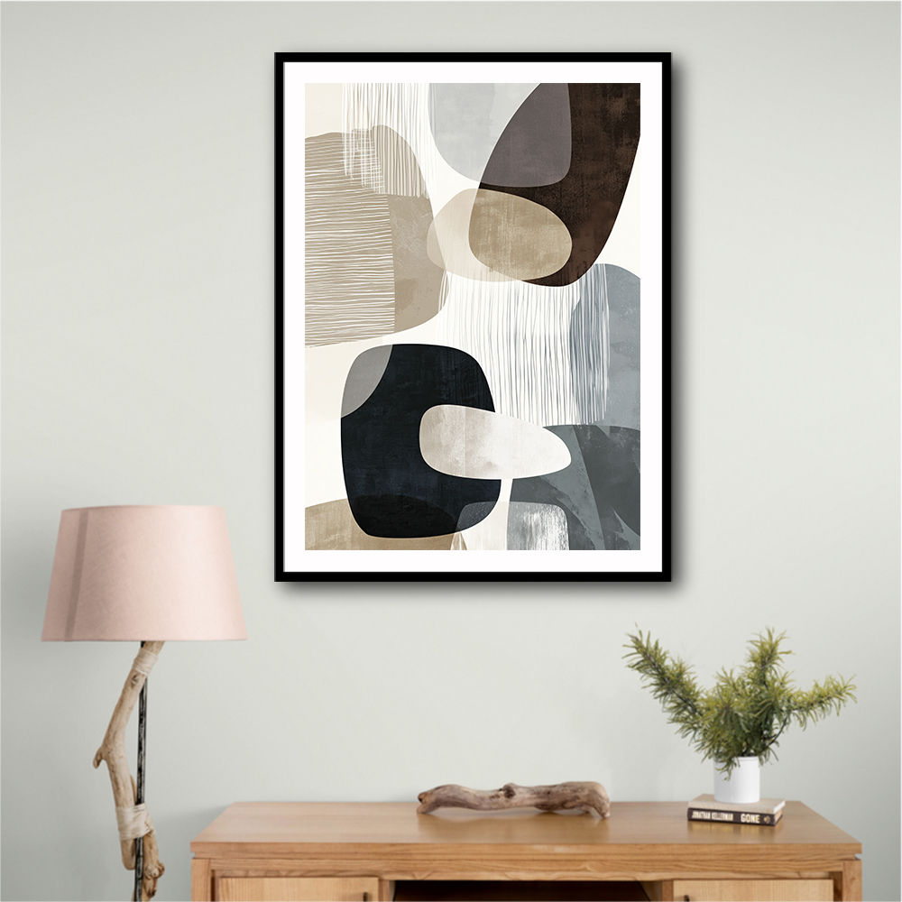 Minimalist Abstract Collage With Overlapping Organic Shapes 30