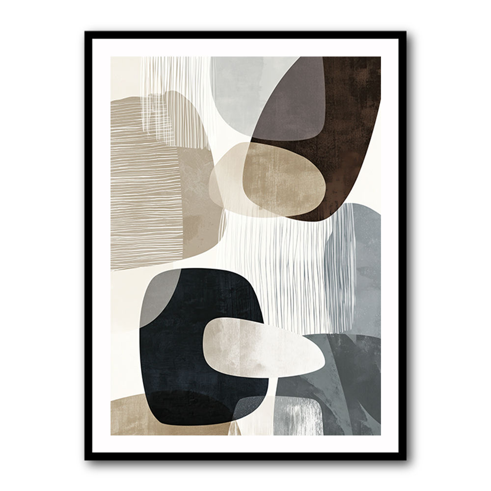 Minimalist Abstract Collage With Overlapping Organic Shapes 30