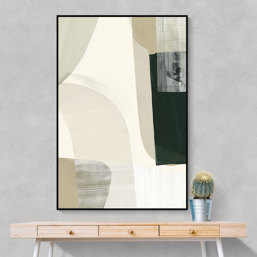 Minimalist Abstract Collage With Overlapping Organic Shapes 34