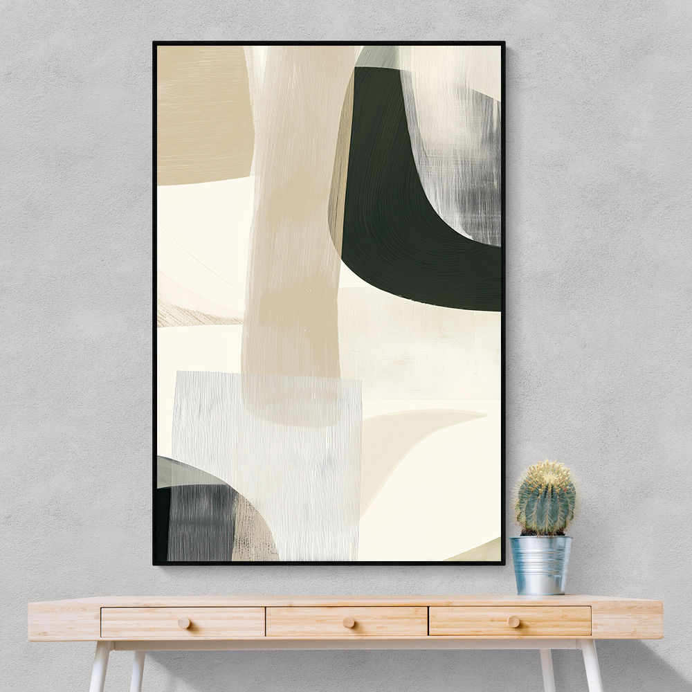 Minimalist Abstract Collage With Overlapping Organic Shapes 44