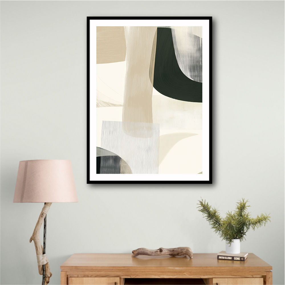 Minimalist Abstract Collage With Overlapping Organic Shapes 44