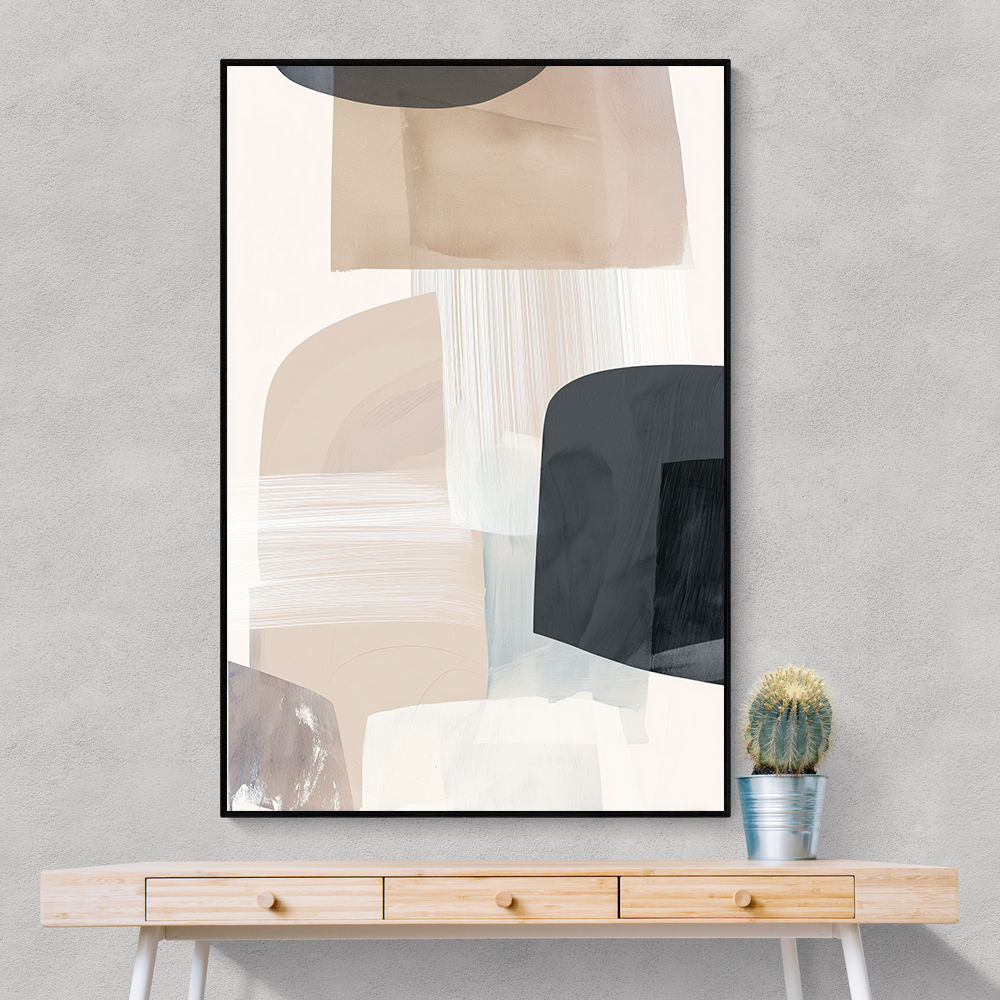 Minimalist Abstract Collage With Overlapping Organic Shapes 46
