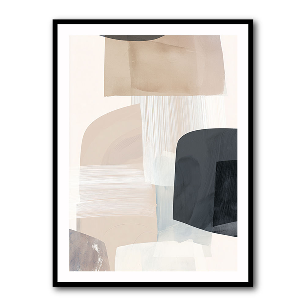 Minimalist Abstract Collage With Overlapping Organic Shapes 46