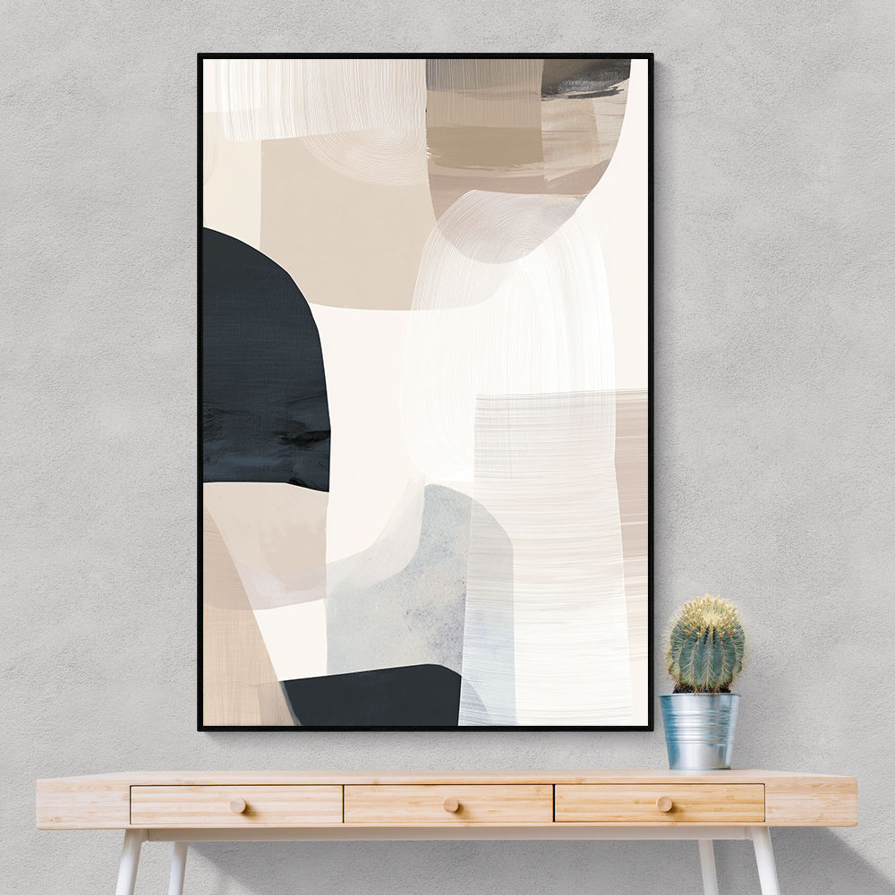 Minimalist Abstract Collage With Overlapping Organic Shapes 47