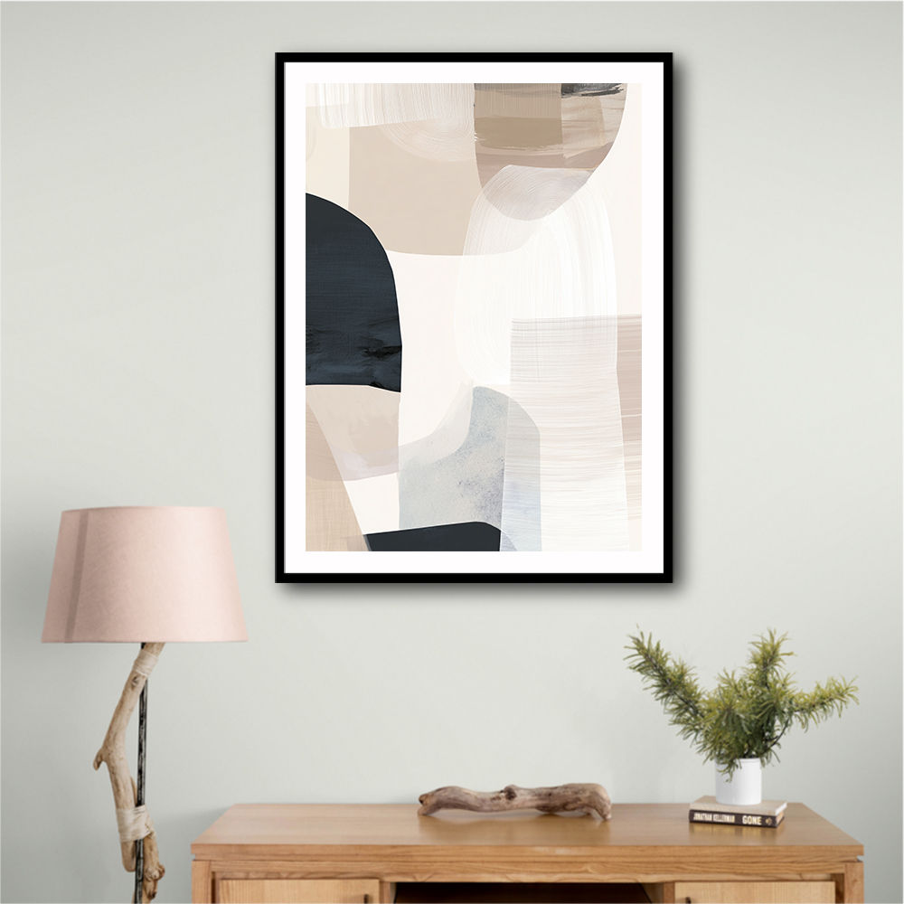 Minimalist Abstract Collage With Overlapping Organic Shapes 47