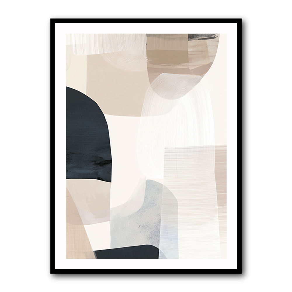 Minimalist Abstract Collage With Overlapping Organic Shapes 47