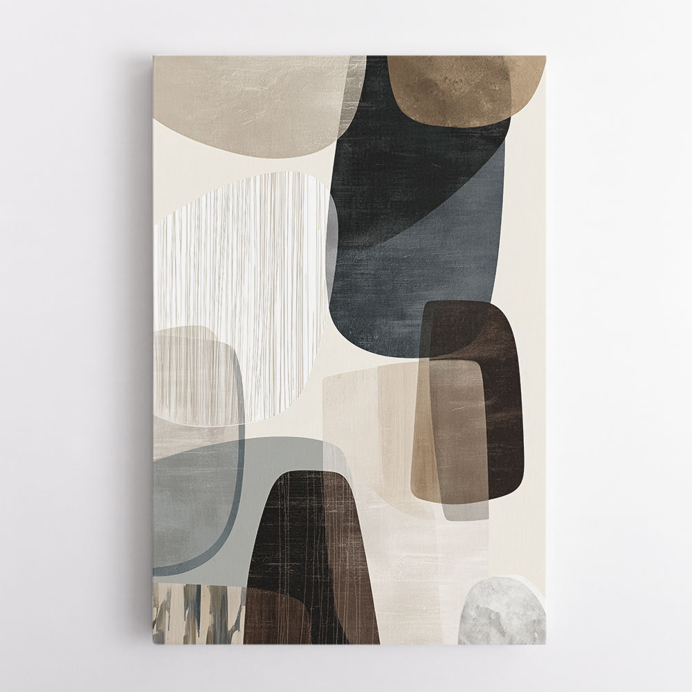 Minimalist Abstract Collage With Overlapping Organic Shapes 48