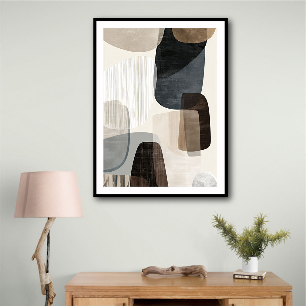 Minimalist Abstract Collage With Overlapping Organic Shapes 48