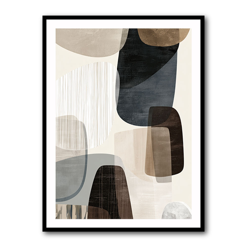 Minimalist Abstract Collage With Overlapping Organic Shapes 48