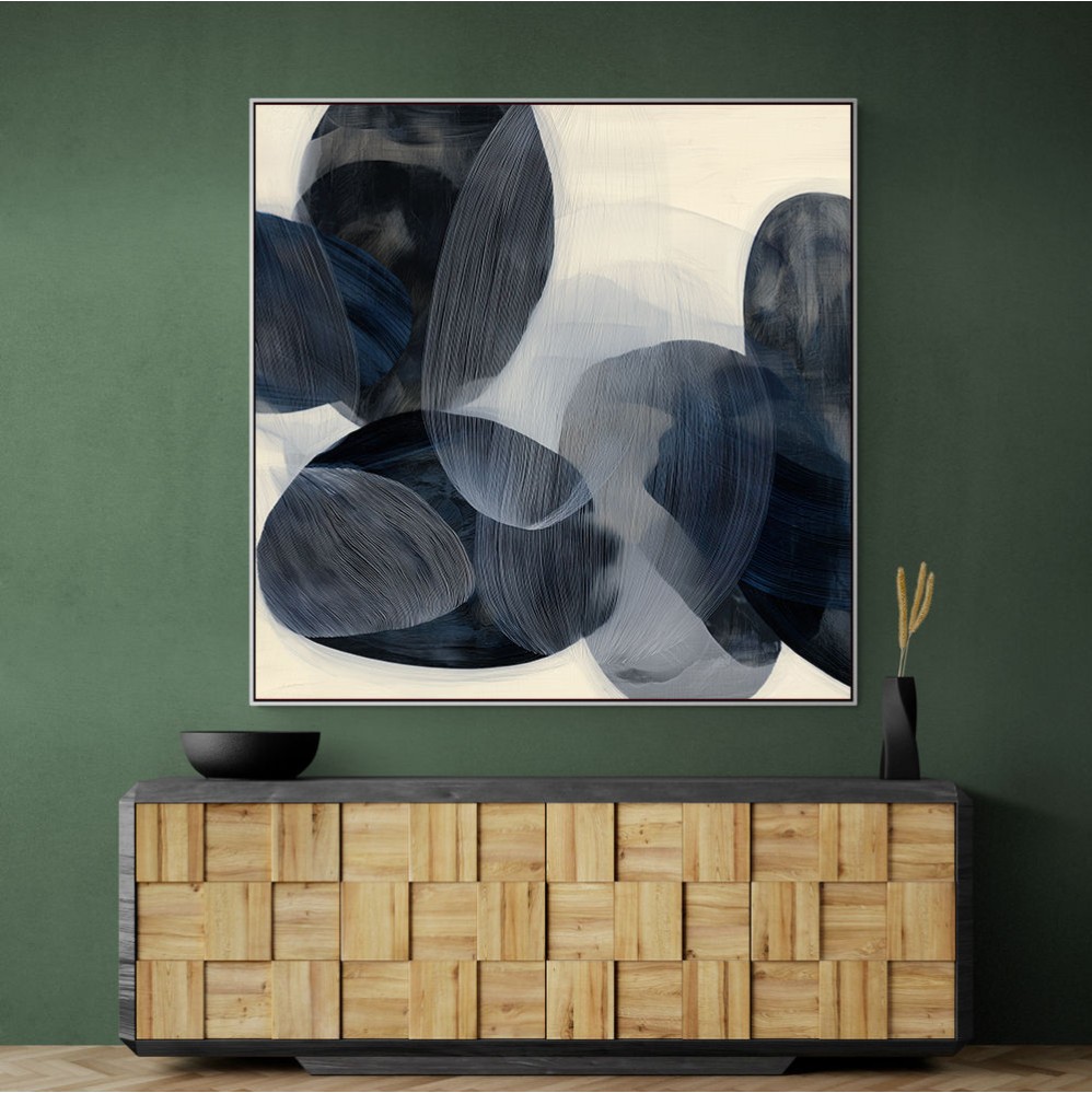 Abstract Minimalist Artwork With Overlapping Ovals 1