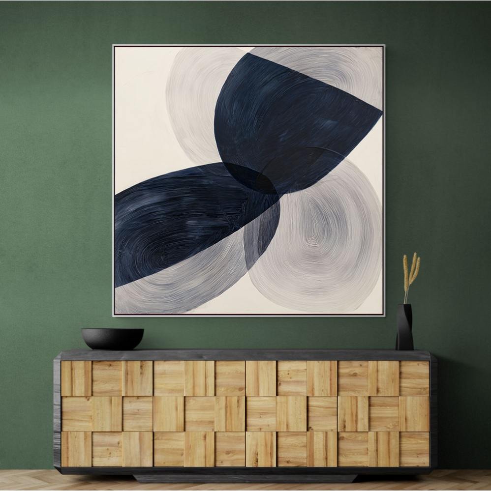 Abstract Minimalist Artwork With Three Large Overlapping Ovals 9