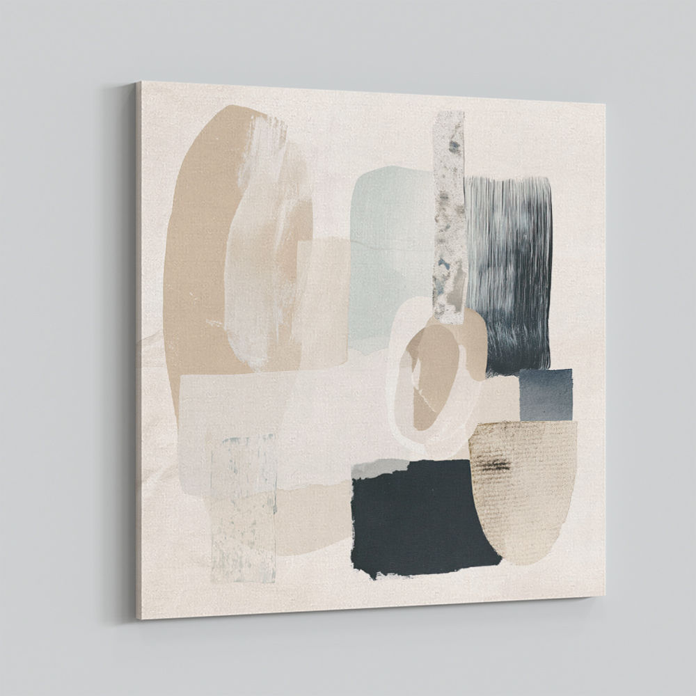 Minimalist Abstract Collage With Overlapping Organic Shapes 1