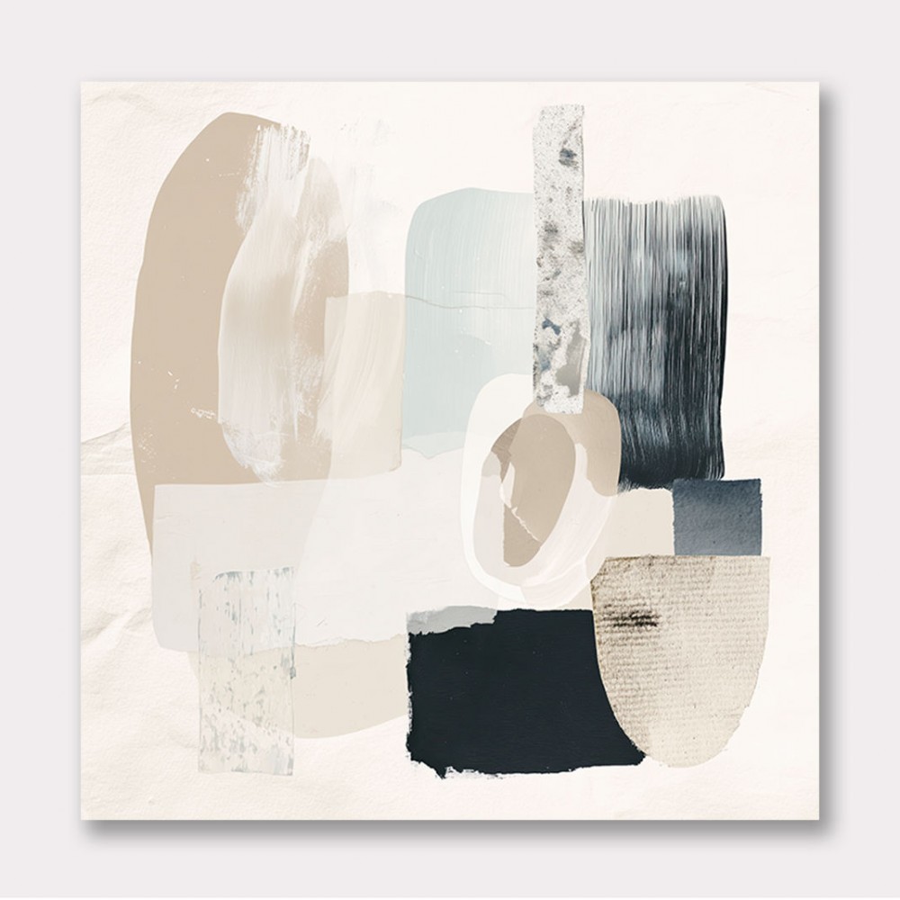 Minimalist Abstract Collage With Overlapping Organic Shapes 1