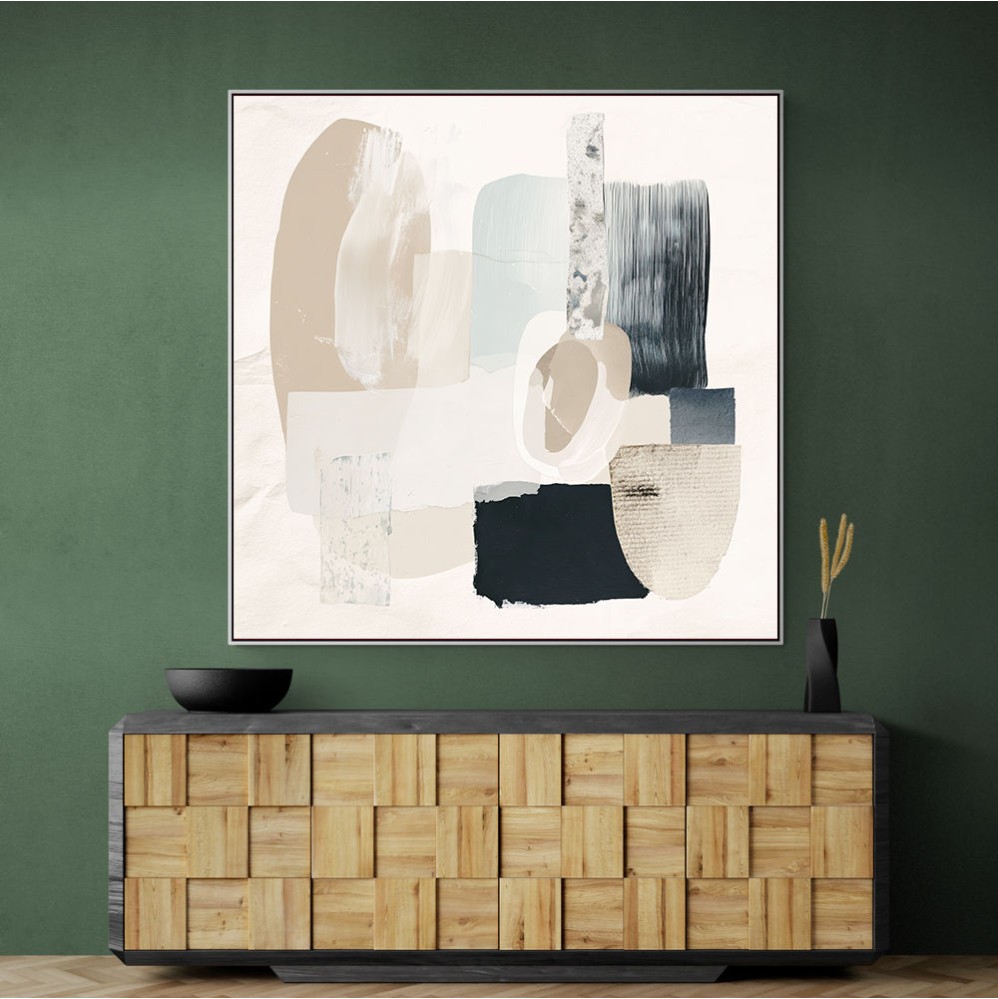 Minimalist Abstract Collage With Overlapping Organic Shapes 1