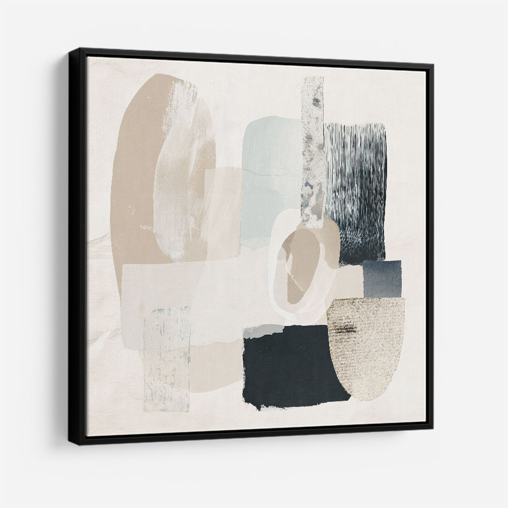 Minimalist Abstract Collage With Overlapping Organic Shapes 1