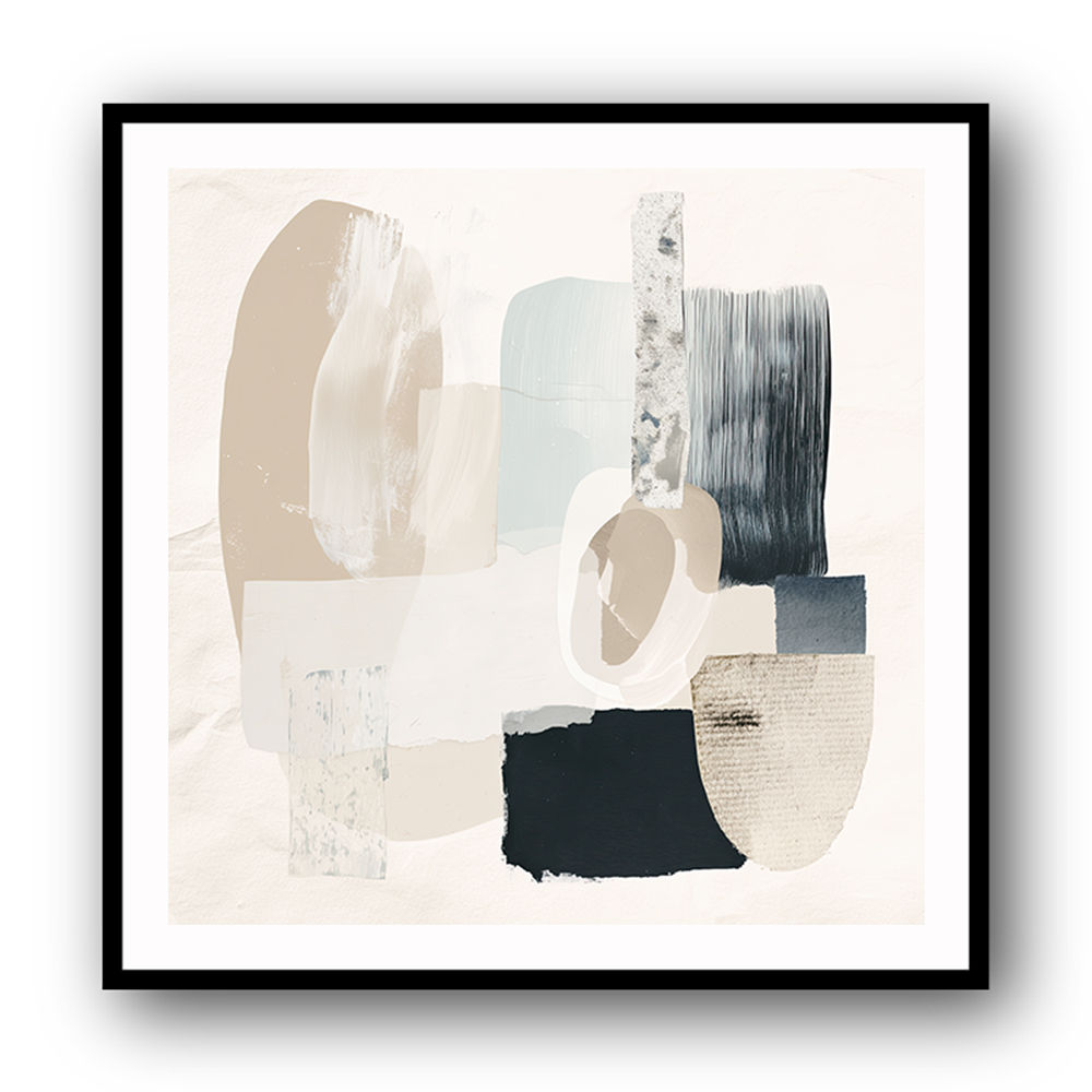 Minimalist Abstract Collage With Overlapping Organic Shapes 1