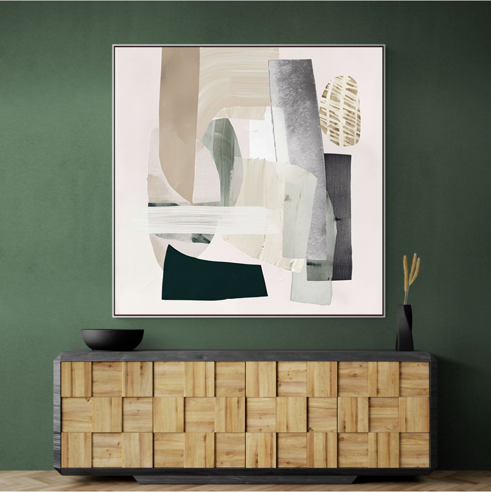 Minimalist Abstract Collage With Overlapping Organic Shapes 2