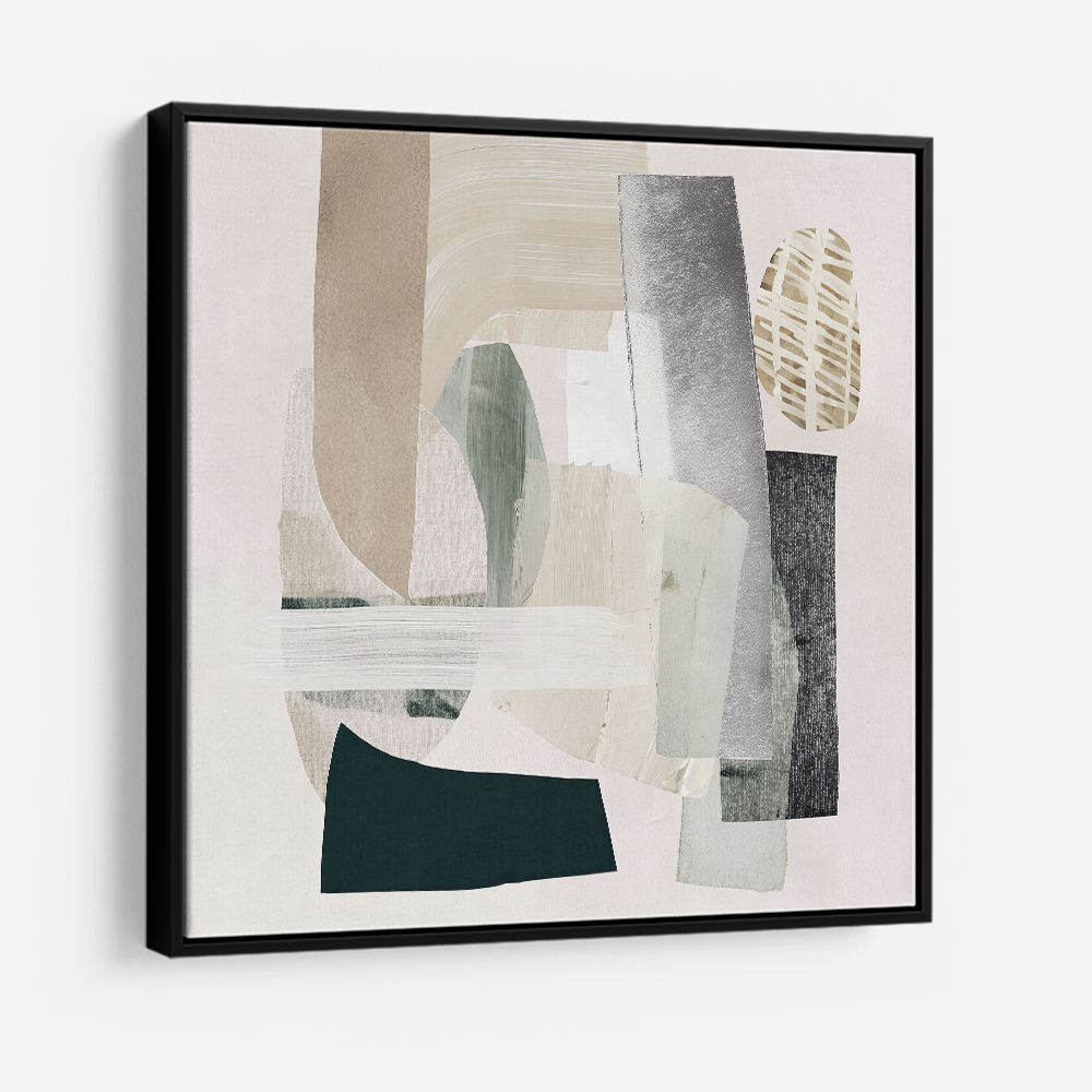 Minimalist Abstract Collage With Overlapping Organic Shapes 2