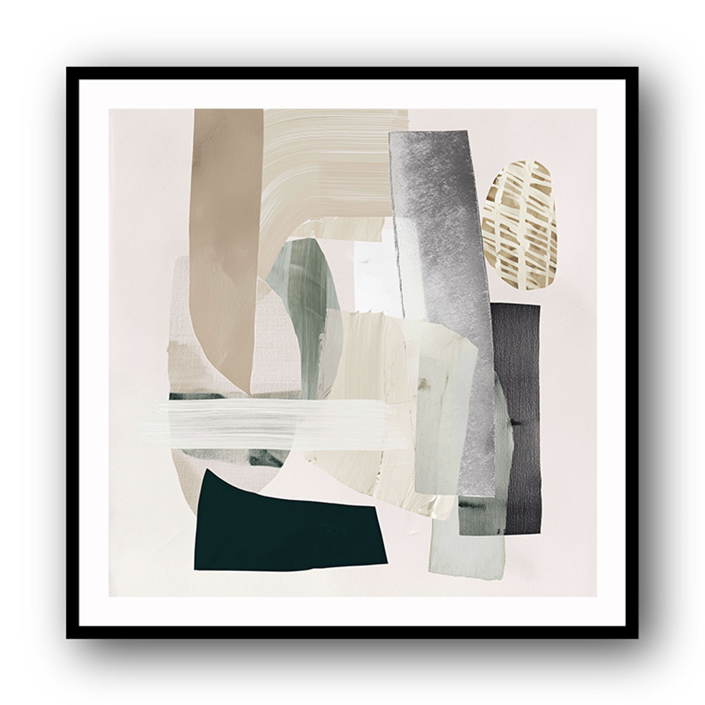 Minimalist Abstract Collage With Overlapping Organic Shapes 2